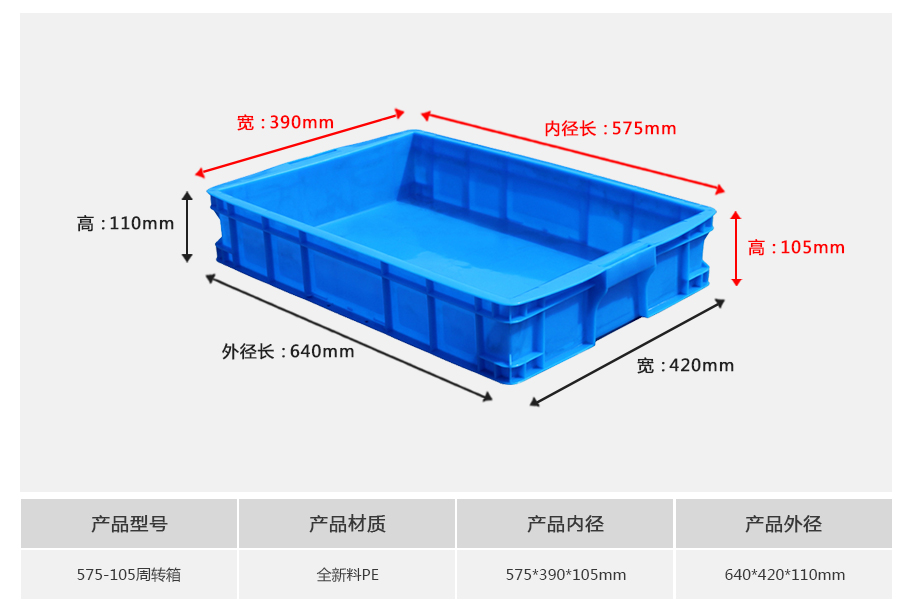 名贯彩票575-105塑料周转箱