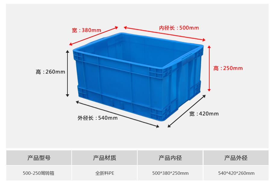 名贯彩票500-250塑料周转箱